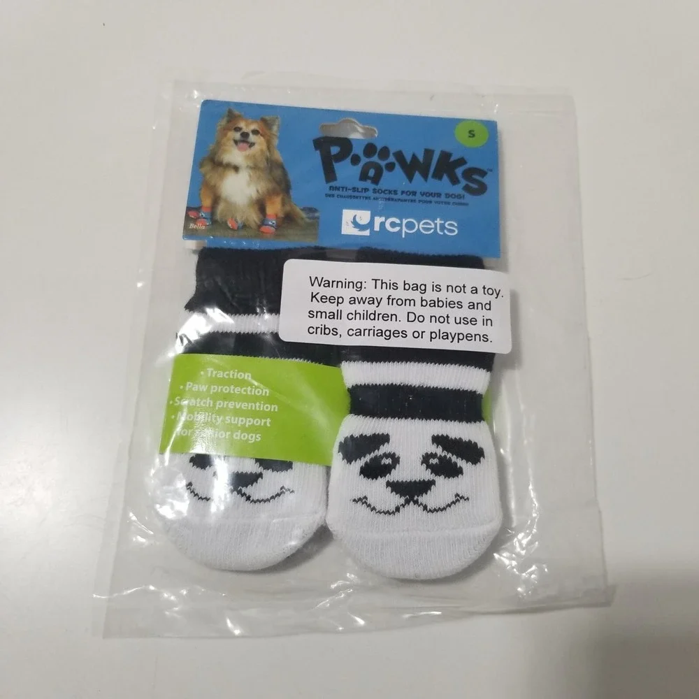 RC Pet Panda PAWKS Dog‎ Socks Size S Color Black/White
